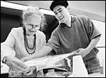 Photo: Berkeley senior Mark Chen and senior citizen Roberta McCharles