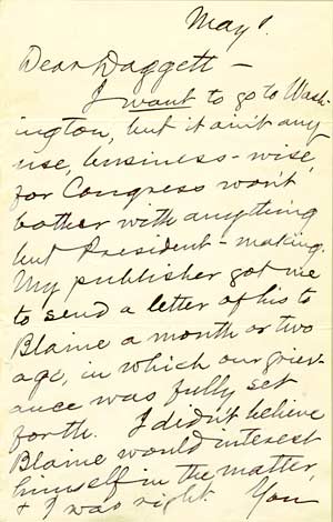 Mark Twain letter
