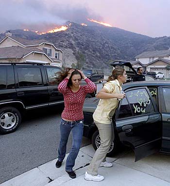 evacuating homes in a firezone