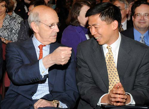 Justice Breyer with law professor Goodwin Liu