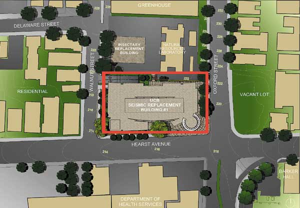 aerial map of Seismic Replacement Building area