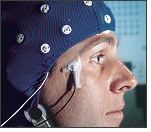 Eliot Hazeltine undergoes an EEG