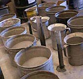 Concrete samples cure in the lab