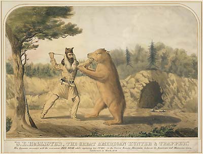 Bear lithograph by  Henry C. Eno, 1853.