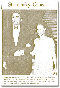 Peck and wife Veronique at Zellerbach Hall opening