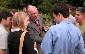 Charles Townes meets new students