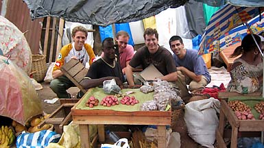 Research team at the market