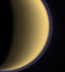 Colorized image of Titan