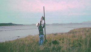 David Scott takes a core sample