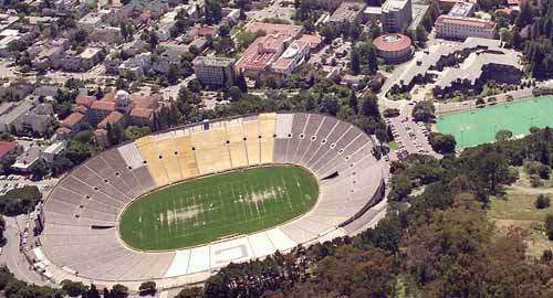 Aerial photo of Memorial Stadium area