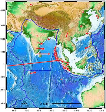 Map showing observed ground motions