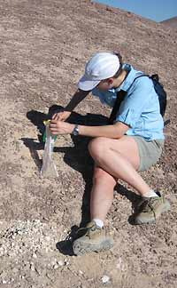 Collecting samples in the Atacama Desert