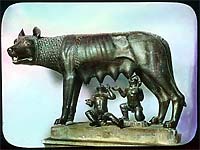 Sylvia the wolf suckling Romulus and Remus