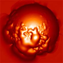 Depiction of surface magnetic fields on Mars