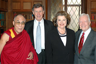 Dalai Lama, Richard Blum, Dianne Feinstein and Jimmy Carter