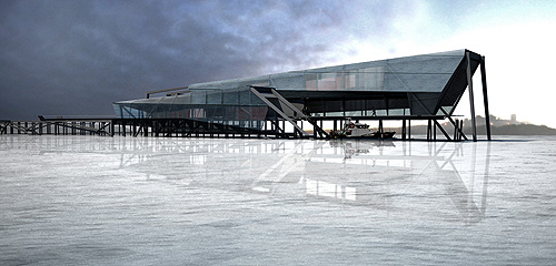 Computer rendering of architecture award winner Jess Field's project for Romeo Pier. 