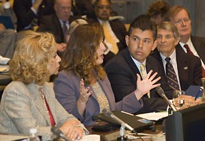 Senators Figueroa, Romero and Maldonado address the regents