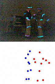 Video clip of dancers, converted to dots