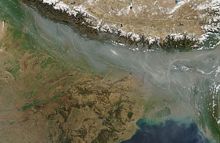 Haze over northern India