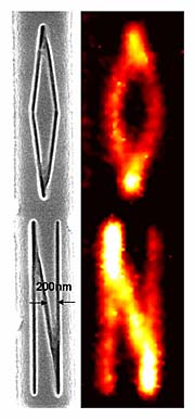 Hyperlens image of letter-shaped nanowires