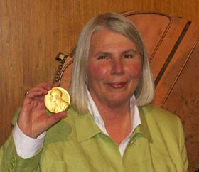 Susan Gregory with returned medal
