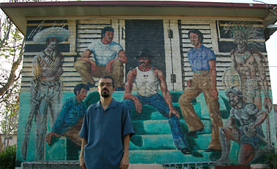  Alvaro Huerta pictured against L.A. mural