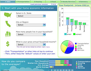 Cool Climate Calculator website