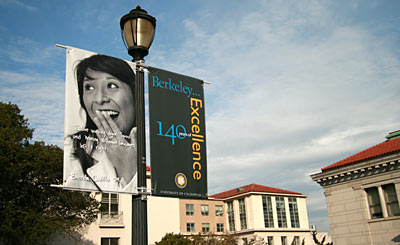 Photo banner on light pole