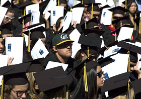 Graduate with A's-style Cal cap