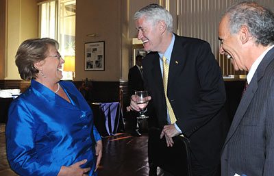 Chilean President Bachelet with Chancellor Birgeneau