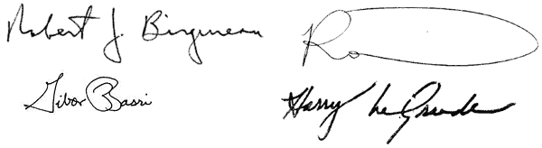 Signatures of Birgeneau, Basri, Winston and LeGrande
