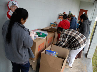 Tonyville residents sort through donations