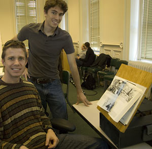 Ryan Kaufman and Sean Carey with their "Ergo Desk."