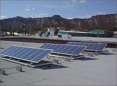 Solar panels on school roof