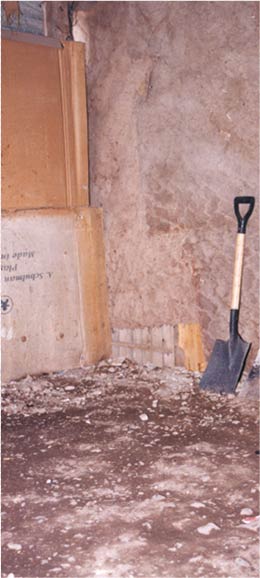 Dirt floor in a home