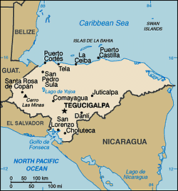 map of Honduras