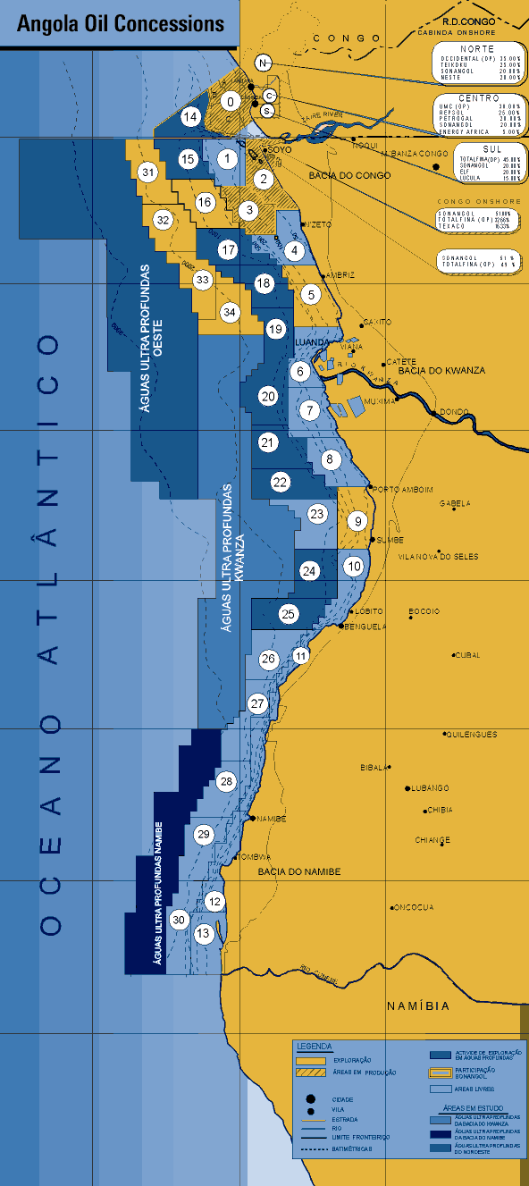 Angola oil concessions map