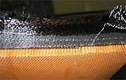 Carbon fiber sandwiching honeycomb sheet