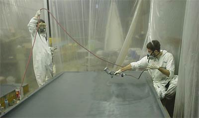 Spraying the mold