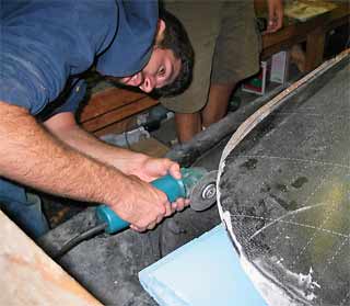 Sawing off part of the shell
